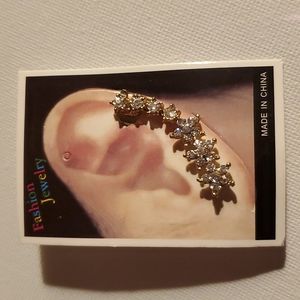 Flower gemstone ear cuff